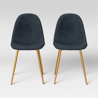 Copley Velvet Dining Chair with Brass Leg - Project 62™ Set of 2