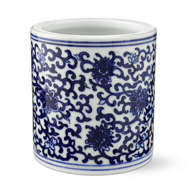 Petite Blue & White Cachepot, Vine