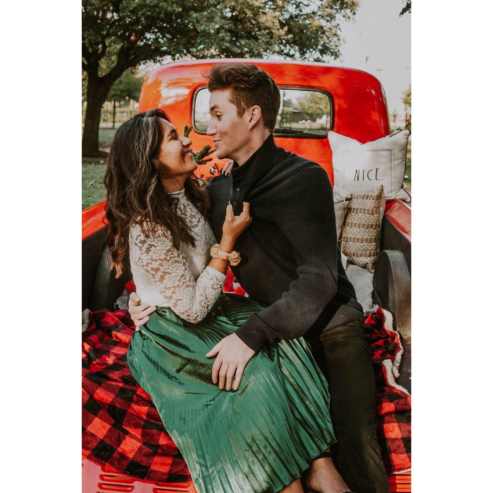 Christmas photos 2020! Fun fact, our sweet friends got engaged this day! November 1, 2020