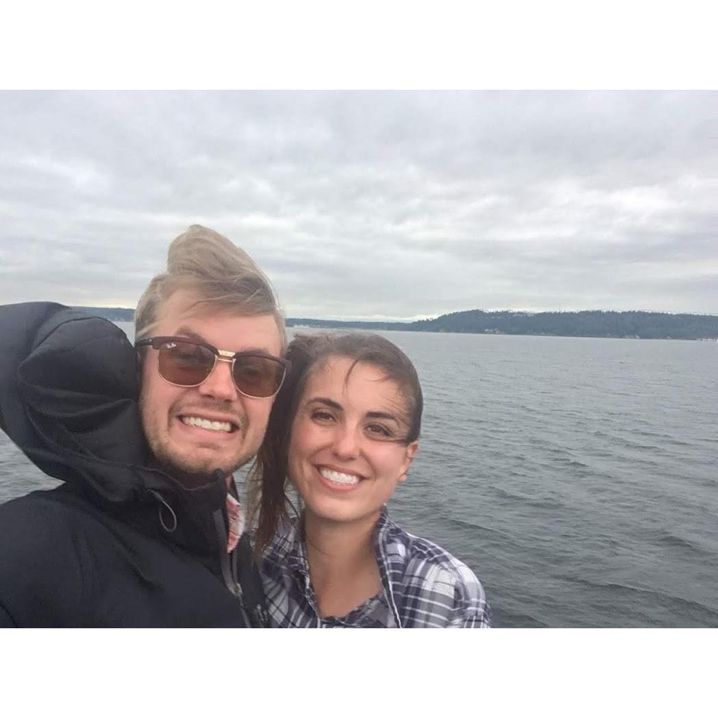 Our first picture together and first of many ferry rides together.