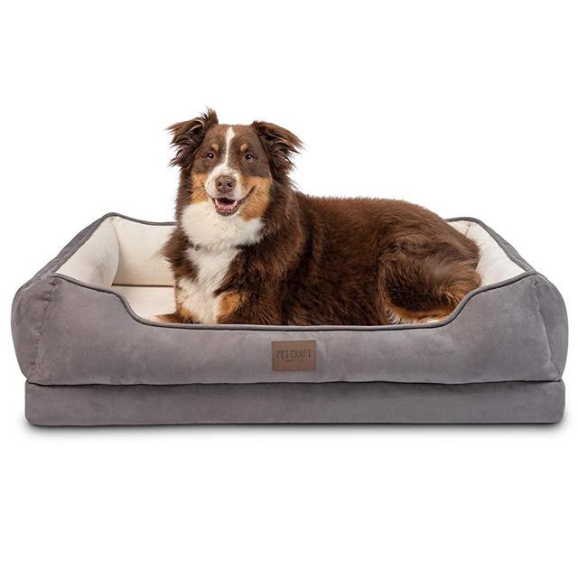 Pet Craft Supply Premium Orthopedic Memory Foam Dog Bed Large Dog Bed - Dog Sofa Dog Couch Lounger Style Pet Bed