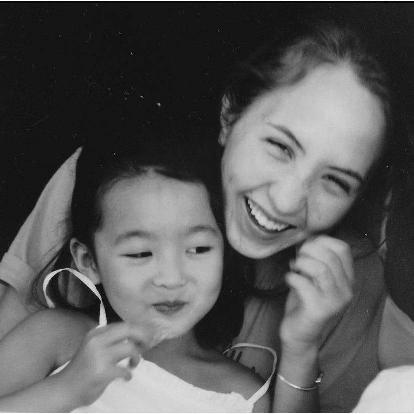 Alyssa and her cousin Acadia. Acadia is now all grown up and a bridesmaid in her wedding!