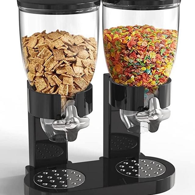Dual Food Dispenser - Dry Food Dispenser Perfect As A Candy, Nuts, Granola, Cereal & more Dispenser. Dispenses 1 Ounce Per Twist! Stores Food, and Keeps Your Food fresh!