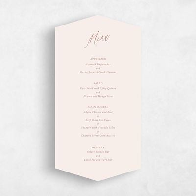 Beige Diamond Wedding Menu - Andros