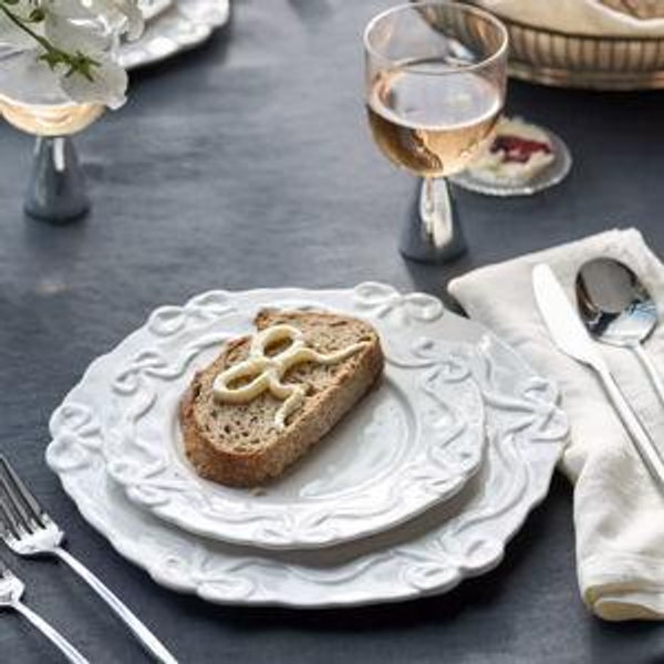 Benedita Bow Stoneware Side Plates, Set of 4 - White