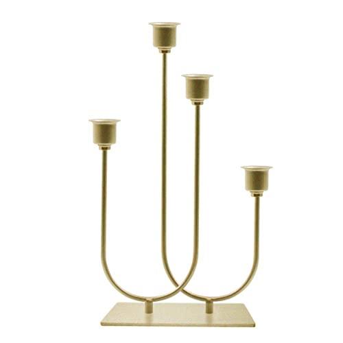 smtyle Candlestick Holders Set of 4 Candelabra with Iron-0.8" Diameter Ideal for Pillar LED Candles Gold