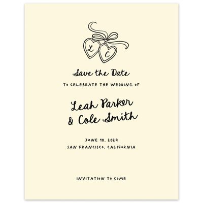 Cream, Beige Wedding Digital Save the Date - Gilda Portrait