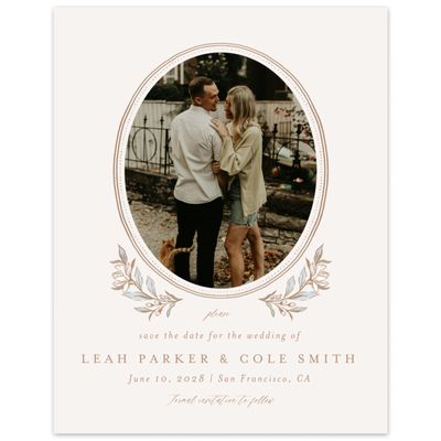 Light Oatmeal, Beige Wedding Digital Save the Date - Heliconia Photo