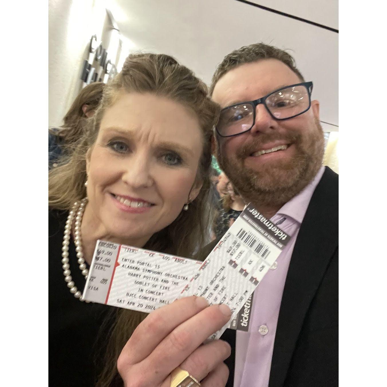 Going to see the Alabama Symphony Orchestra perform Harry Potter and the Goblet of Fire!