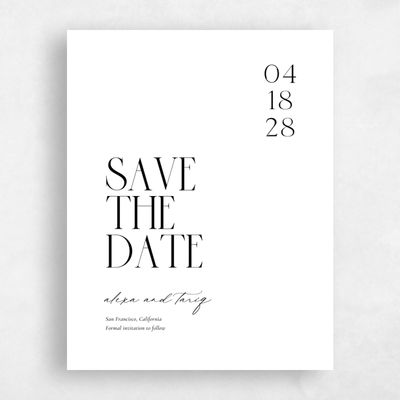 White Wedding Save the Date - Cleveland Portrait