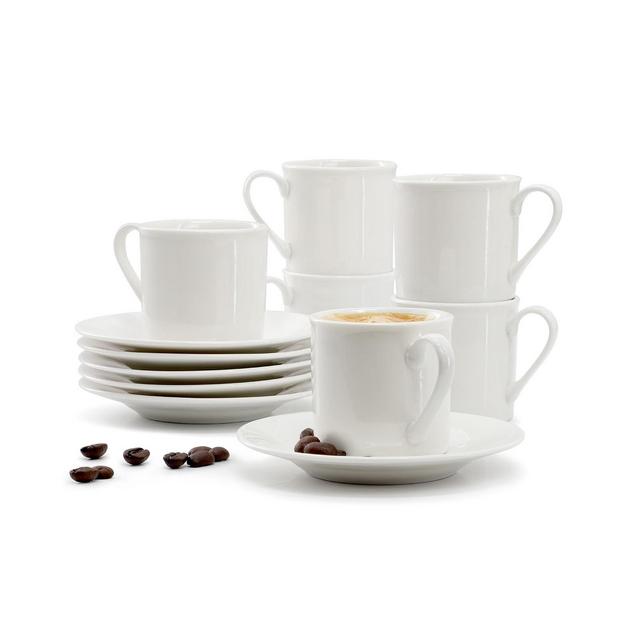 Elama Aspin Espresso Cup & Saucers, Service For 6