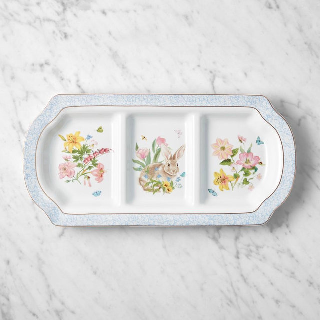 Garden Flowers Sectioned Platter