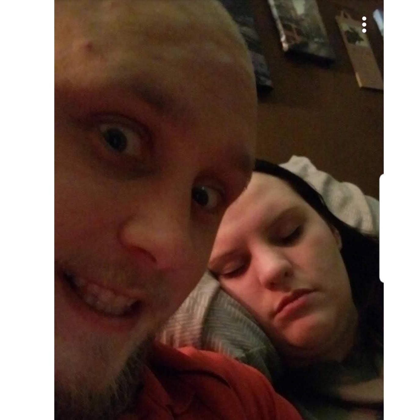 One of us always falls asleep during holidays...I fell asleep during Valentine's day