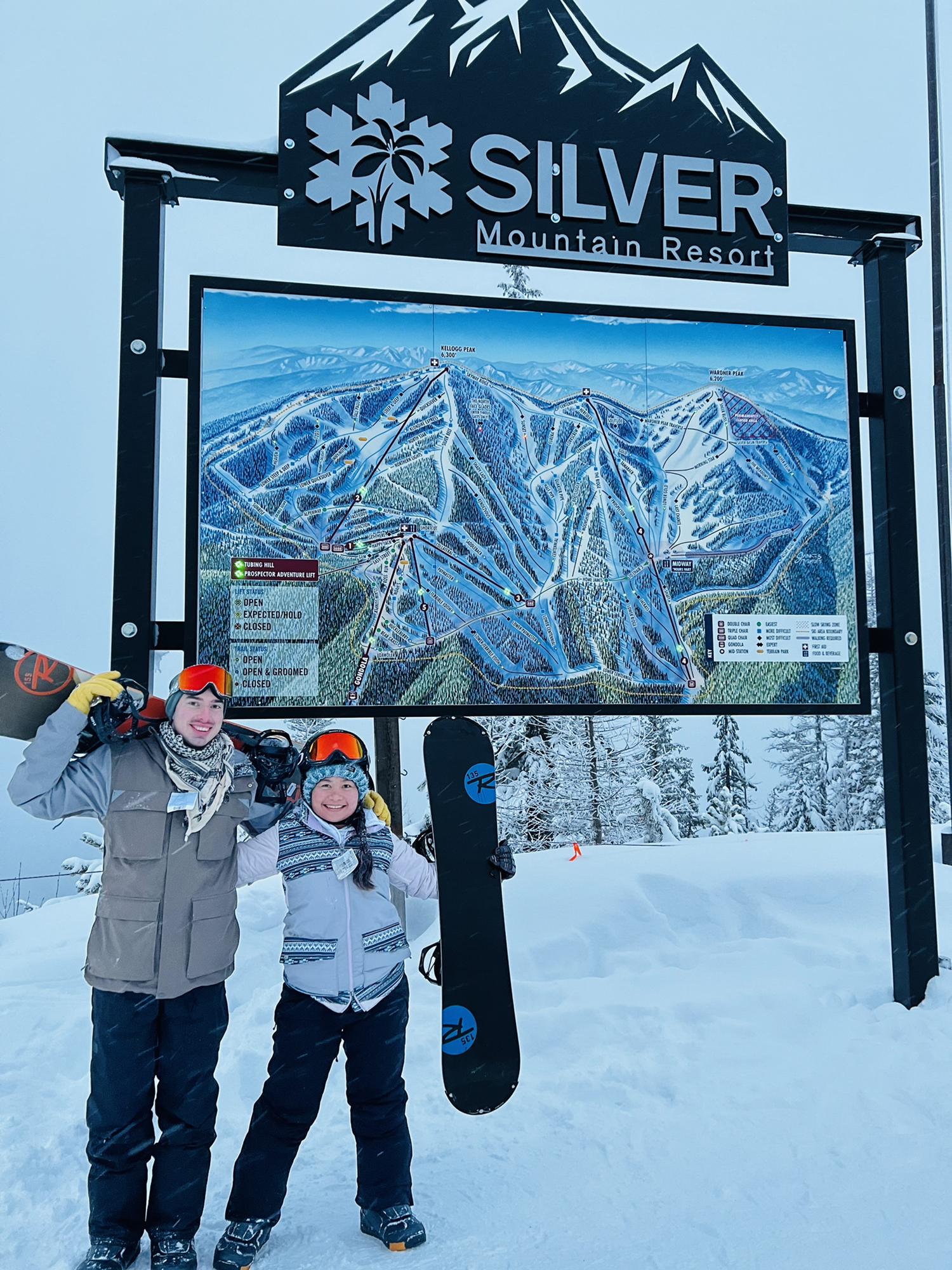 We love going up to the mountains to snowboard