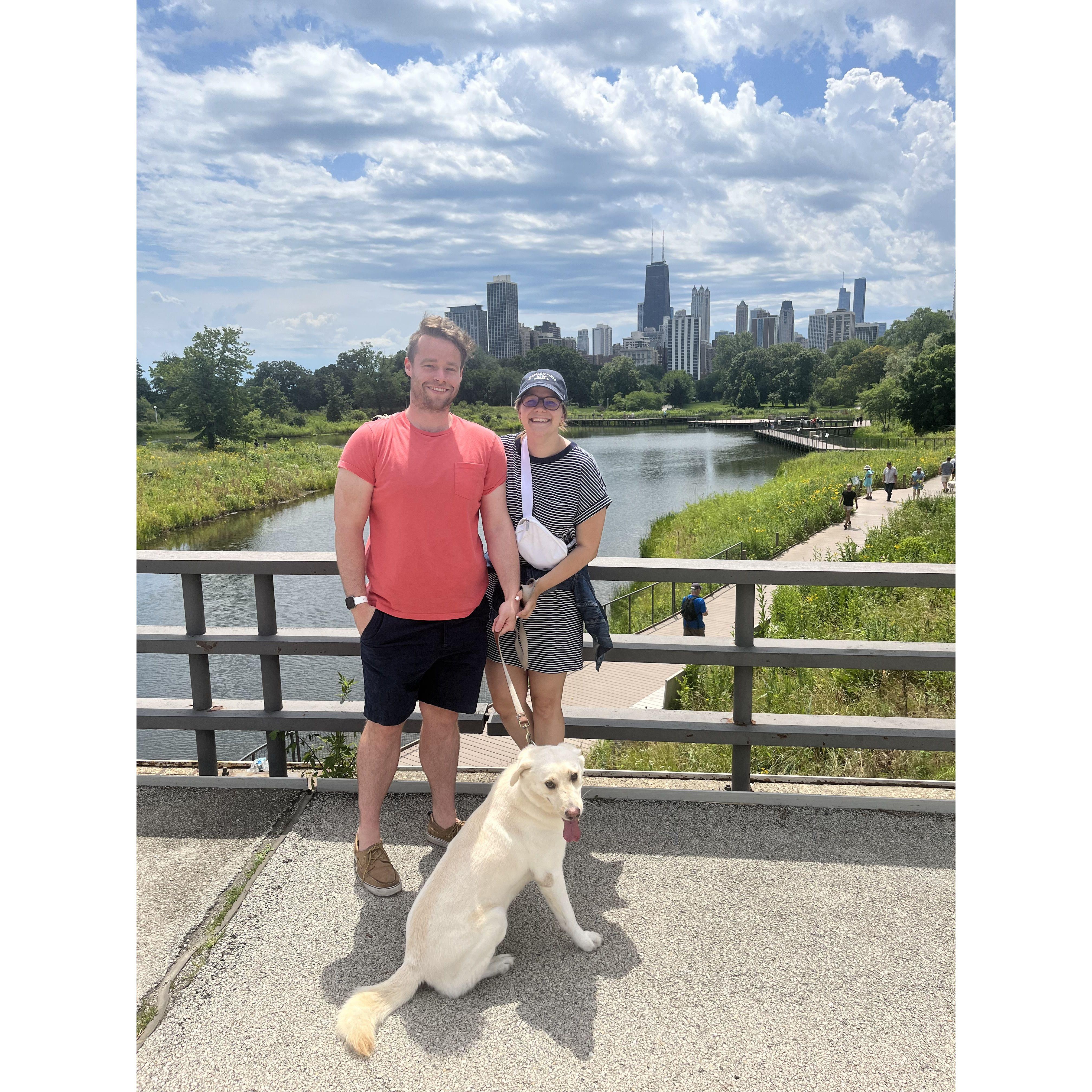 April 2023: Enjoying nice weather in Chicago & taking Gil to the Lincoln Park Farmer's Market