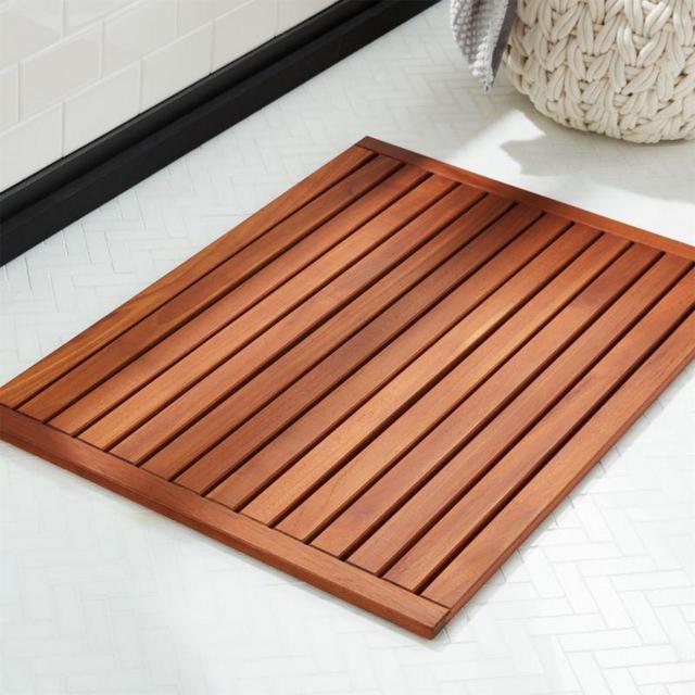 Lateral Teak Natural Bath Mat 21.75"x32"
