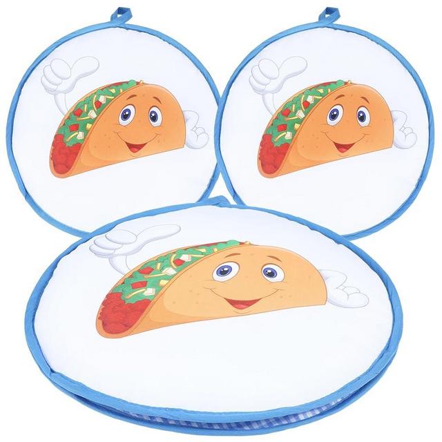Lemecima 3 Pack Tortilla Warmer Pouch, 12 Inch Insulated Cloth Taco Warmer Holder for Corn Flour Tortillas, Taco Tuesday Night, Halloween Party, Microwave Oven Freezer Safe