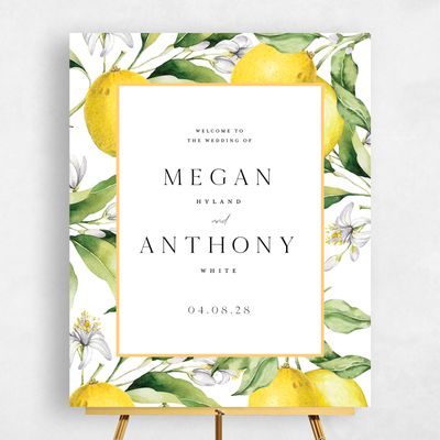 White Summer Wedding Sign - Praga Portrait