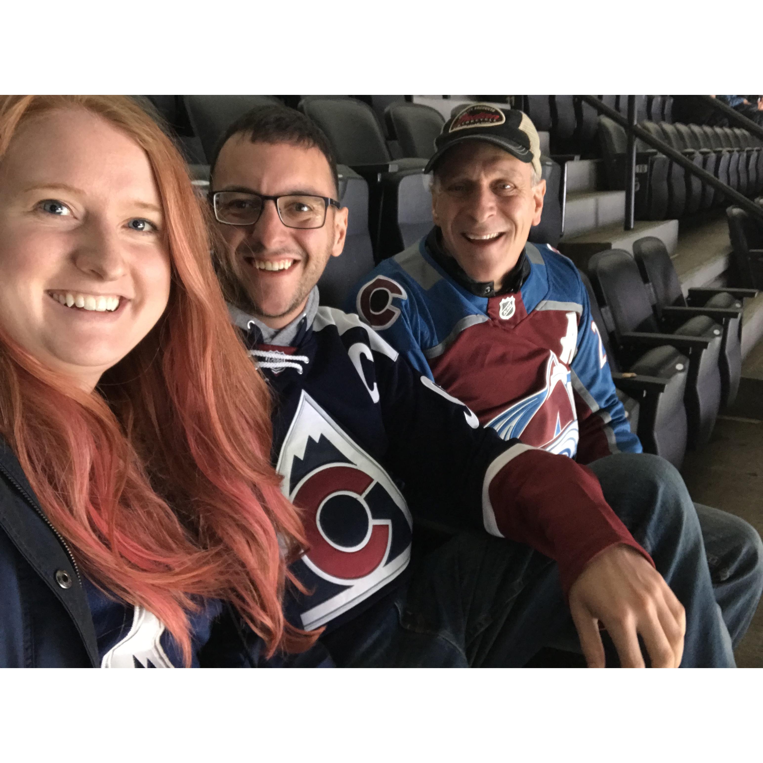 Colorado Avalanche v Chicago Blackhawks with Adam's Dad! (We lost, and had to diffuse a fight on the train afterwards)