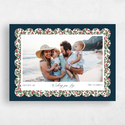 Deepest Teal, Blue Holiday Card - Bloom Landscape