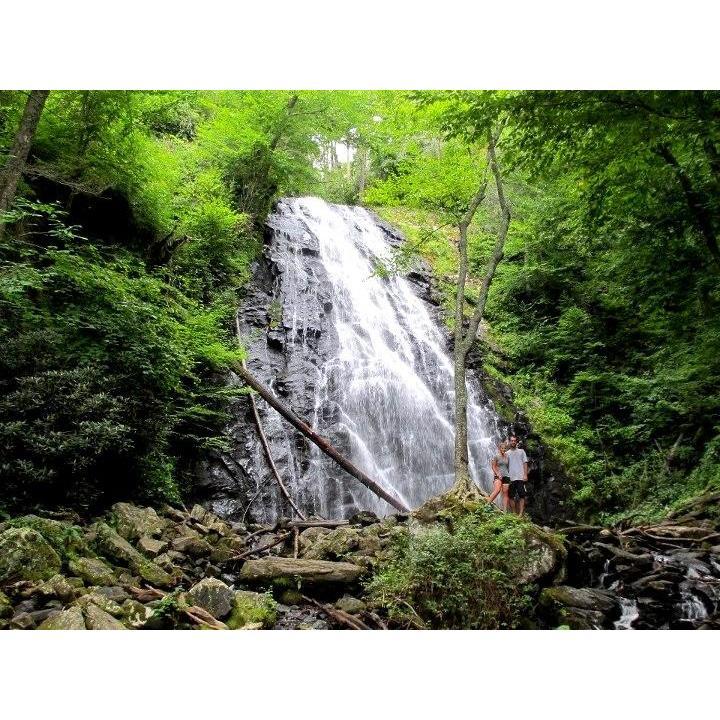 Summer camping, Crabtree Falls, North Carolina
