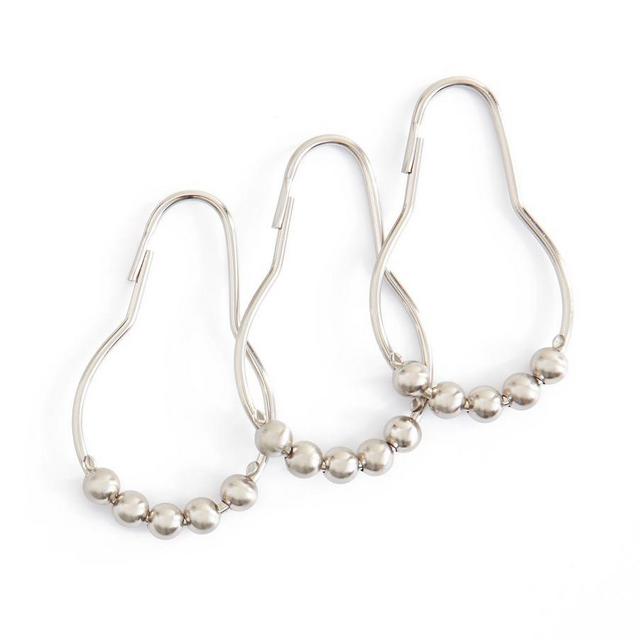 Satin Nickel Shower Rings, Set of 12