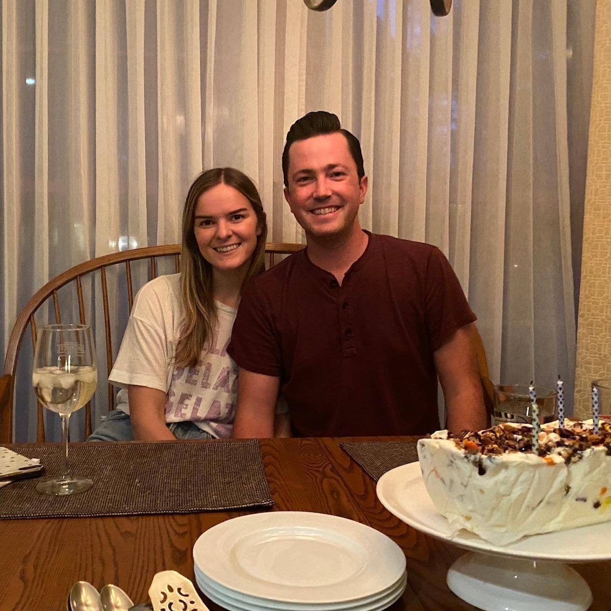 A quick trip home to Mahwah, NJ! Cake for Conrad's 31st birthday, 2020