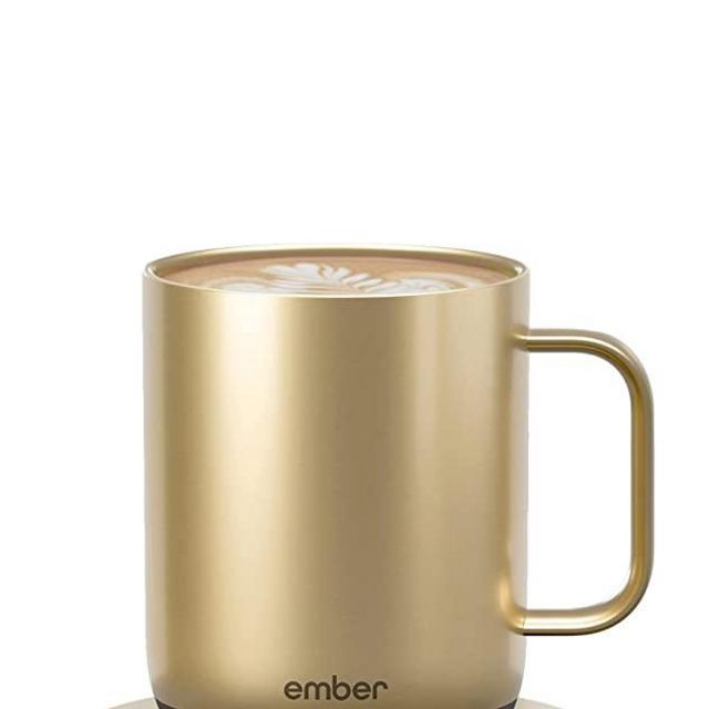 NEW Ember Temperature Control Smart Mug 2, 10 oz, Gold, 1.5-hr Battery Life - App Controlled Heated Coffee Mug - Improved Design