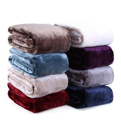 VelvetLoft® Plush Throw Blanket in Cream