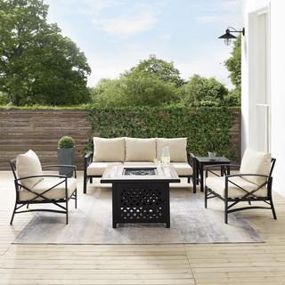 Kaplan 5-Piece Outdoor Fire Table Sofa Set