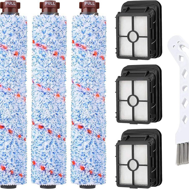 JORAIR Replacements Compatible with Bissell CrossWave, 3 Multi-Surface Brush Roll 1868 + 3 Vacuum Filter 1866 Vacuum Filter, Compare to Part 1608683, 160-8683, 1608684