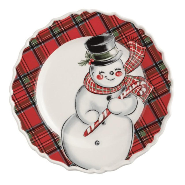 Snowman Christmas Salad Plate