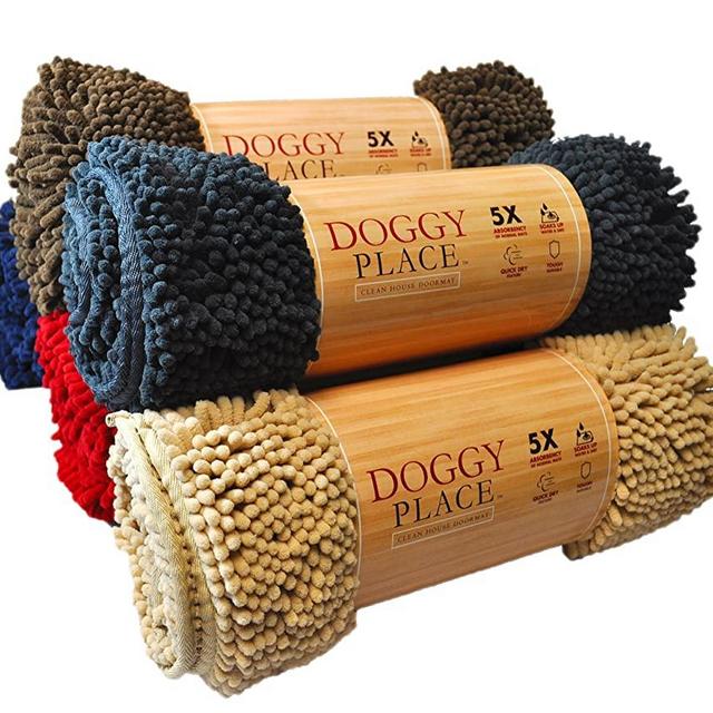 My Doggy Place - Ultra Absorbent Microfiber Dog Door Mat, Durable, Quick Drying, Washable, Prevent Mud Dirt, Keep Your House Clean (Charcoal, Medium) - 31 x 20 inch