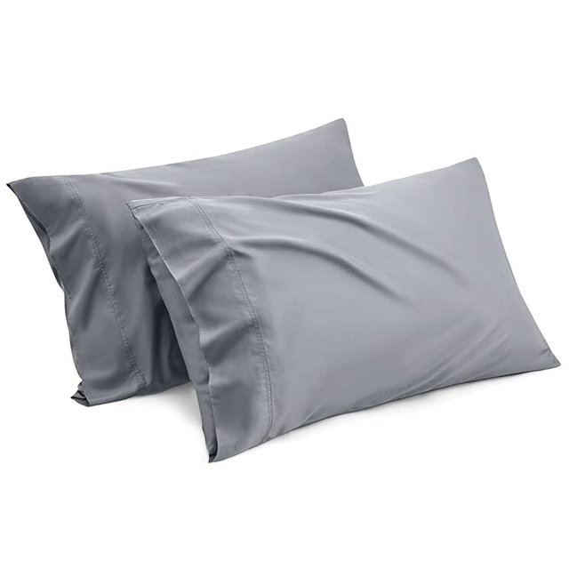Bedsure Cooling Pillow Cases King - Rayon Made from Bamboo, Silver Grey Chill Pillowcase 2, Silky Soft & Breathable Pillow Covers with Envelope Closure, Gift for Hot Sleepers in Summer, 20x36 inches