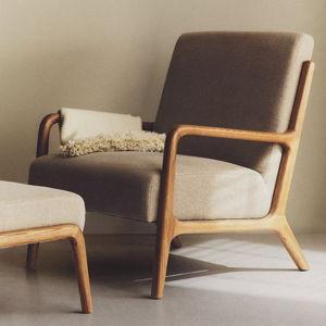 ASH WOOD LINEN ACCENT CHAIR