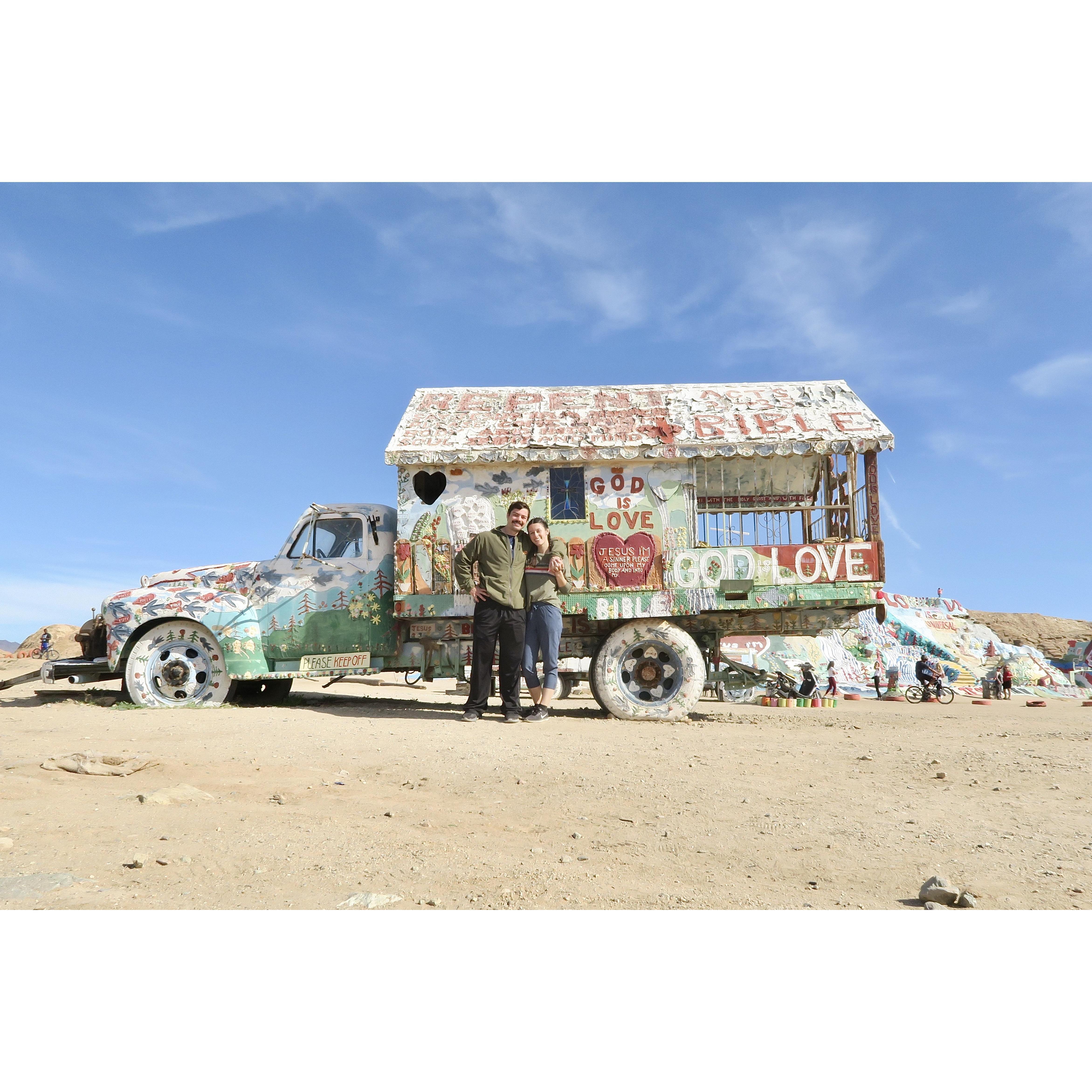Jan. 19th 2020: At the start of our relationship I told Josh that we needed to go to Salvation Mountain...3.5 years later, we did!