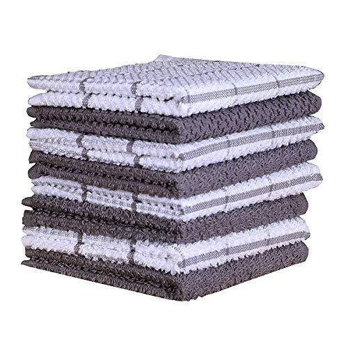 Homaxy 100% Cotton Dish Cloths, Pack of 8-12 x 12 Inches, Waffle Weave  Super Soft and Absorbent Dish Towels Quick Drying Dishcloths, White 