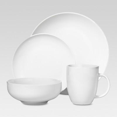 Porcelain 16pc Coupe Dinnerware Set White - Threshold™