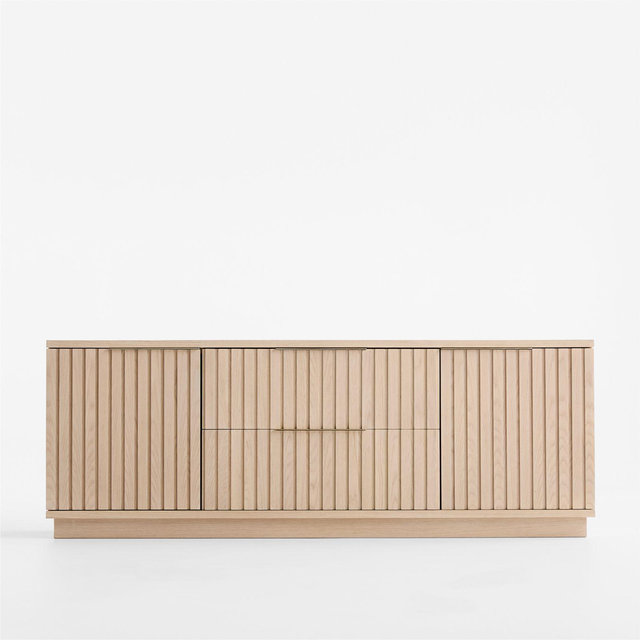Batten 72" White Oak Storage Media Console