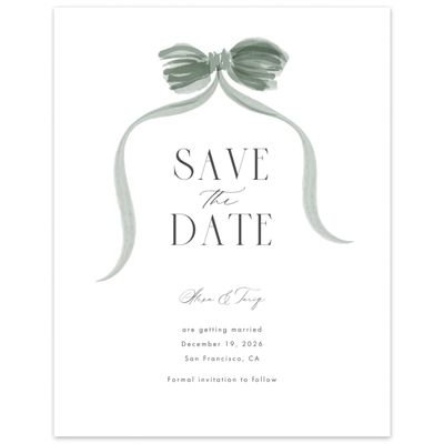 Sage, Green Wedding Digital Save the Date - Brienno Portrait