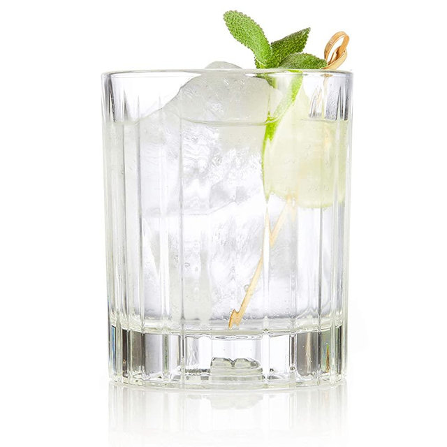 Libbey, 12-ounce, Classic Cocktail Flashback Double Old Fashioned Glasses, Set of 4, 12 oz, Clear