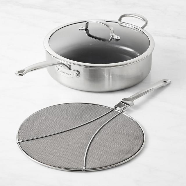 GreenPan™ Premiere Stainless-Steel Ceramic Nonstick 4-Qt. Sauté Pan with Splatter Screen