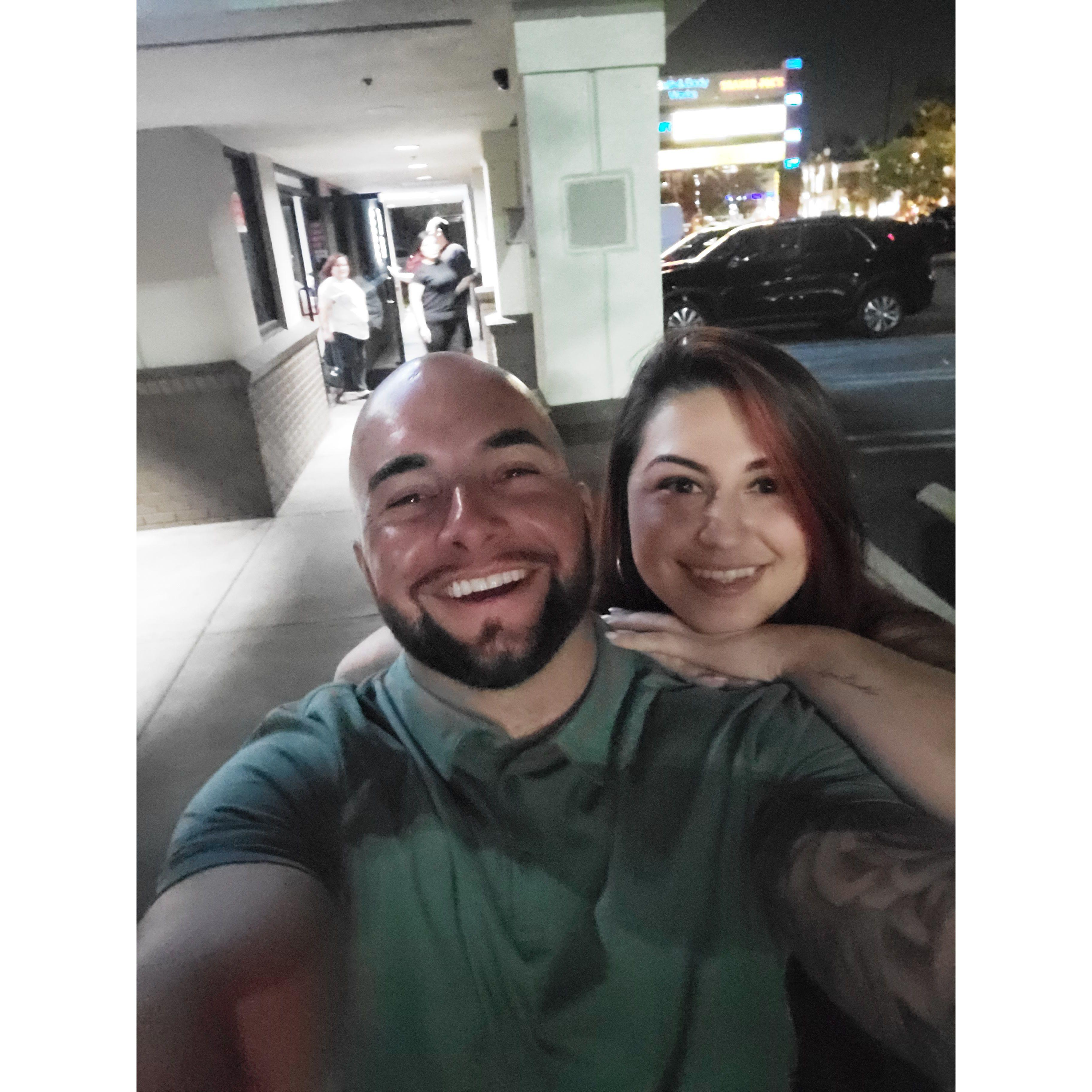 This was our very first picture together at our first real official date after our ice cream date. We had some Korean bbq!