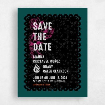 Black Destination Wedding Save the Date - Rios Portrait