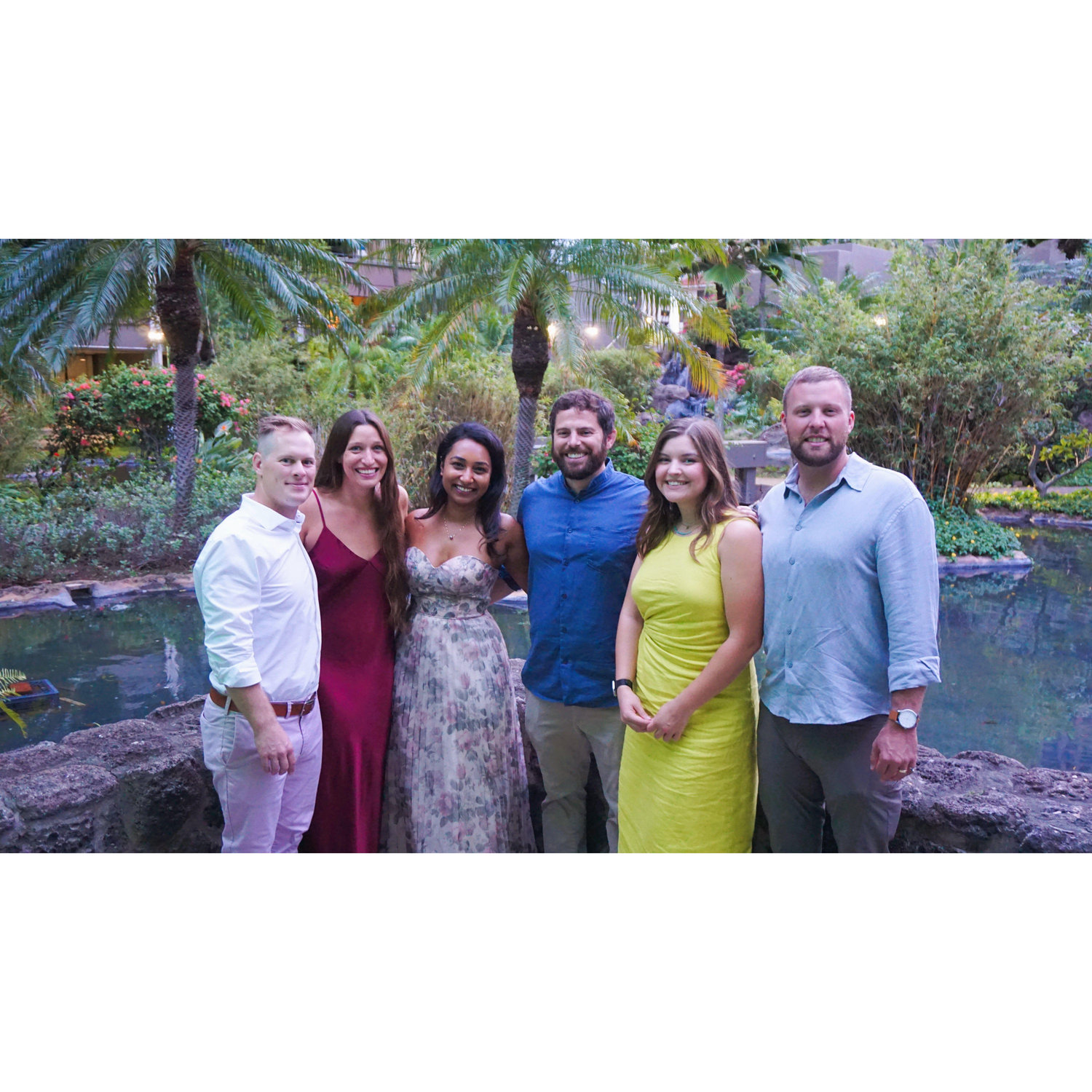 At our engagement Party in Hawaii 💍 🥂