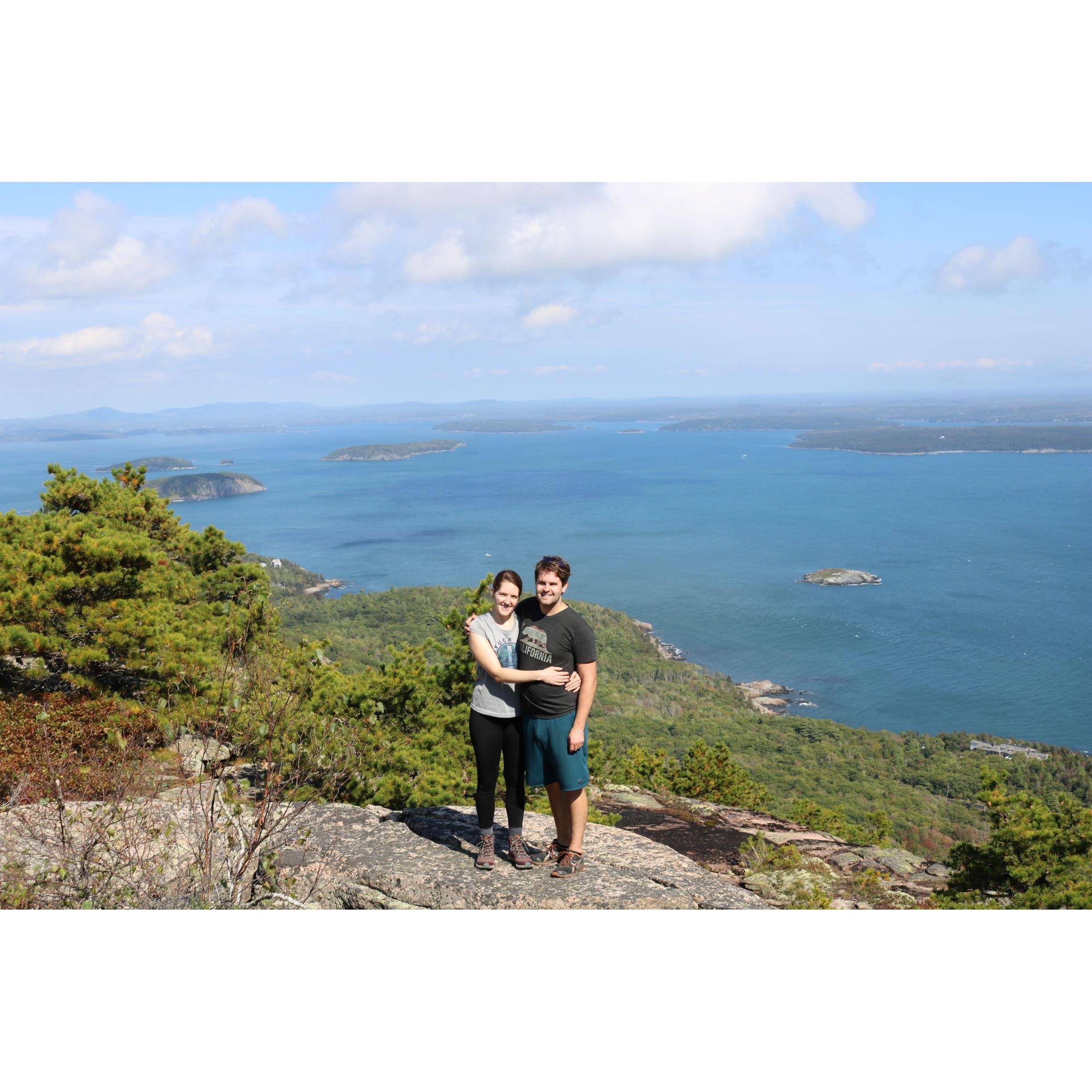 The top of the Precipice trail, Acadia, ME. September 28, 2019, the day we got engaged!