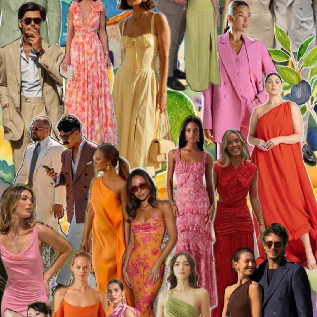 Technically 'Cocktail Attire', Creatively 'Garden Party Formal' or 'Italian Dinner Party'

Girls - Midi or Maxi dresses, ideally summer colors

Boys - Any suit you love, lighter fabrics if you have em