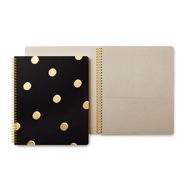 Kate Spade New York Large Spiral Notebook with 160 College Ruled Pages, Scatter Dot