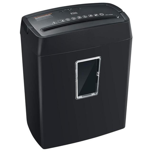 Bonsaii 6-Sheet Cross-Cut Paper Shredder, High-Security P4 Office Shredders with 3.5 Gallons Wastebasket Capacity and Transparent Window, Black (C204-C)
