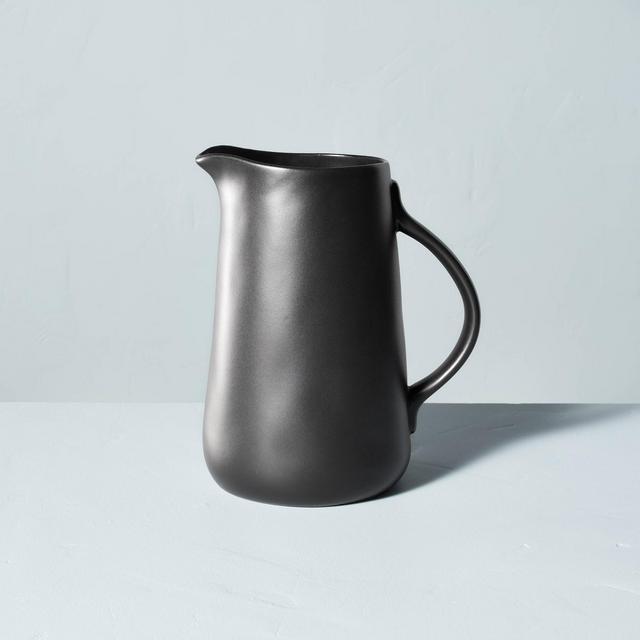 Large 112oz Matte Stoneware Pitcher Black - Hearth & Hand™ with Magnolia